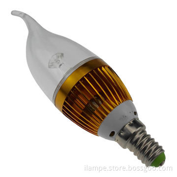 3W Cool White E14 LED Candle Bulb with Aluminum Alloy Housing